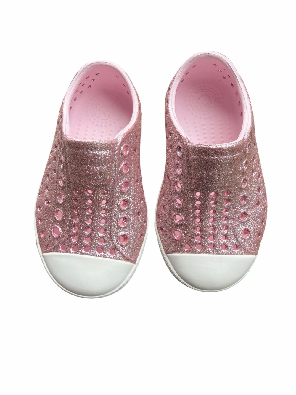 EUC Native Jefferson Bio-Bling Slip On Toddler Shoes | Pink Glitter | Size C5